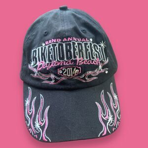 Daytona Beach 22nd Annual Biketoberfest Rally 2014 Women's Black Pink Hat Cap